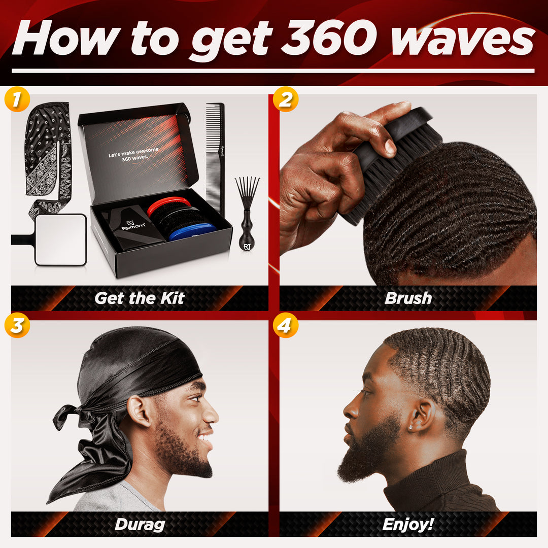 Wave Kit 8-in-1 | 360 Wave Brush Kit for Men & Women | Grooming