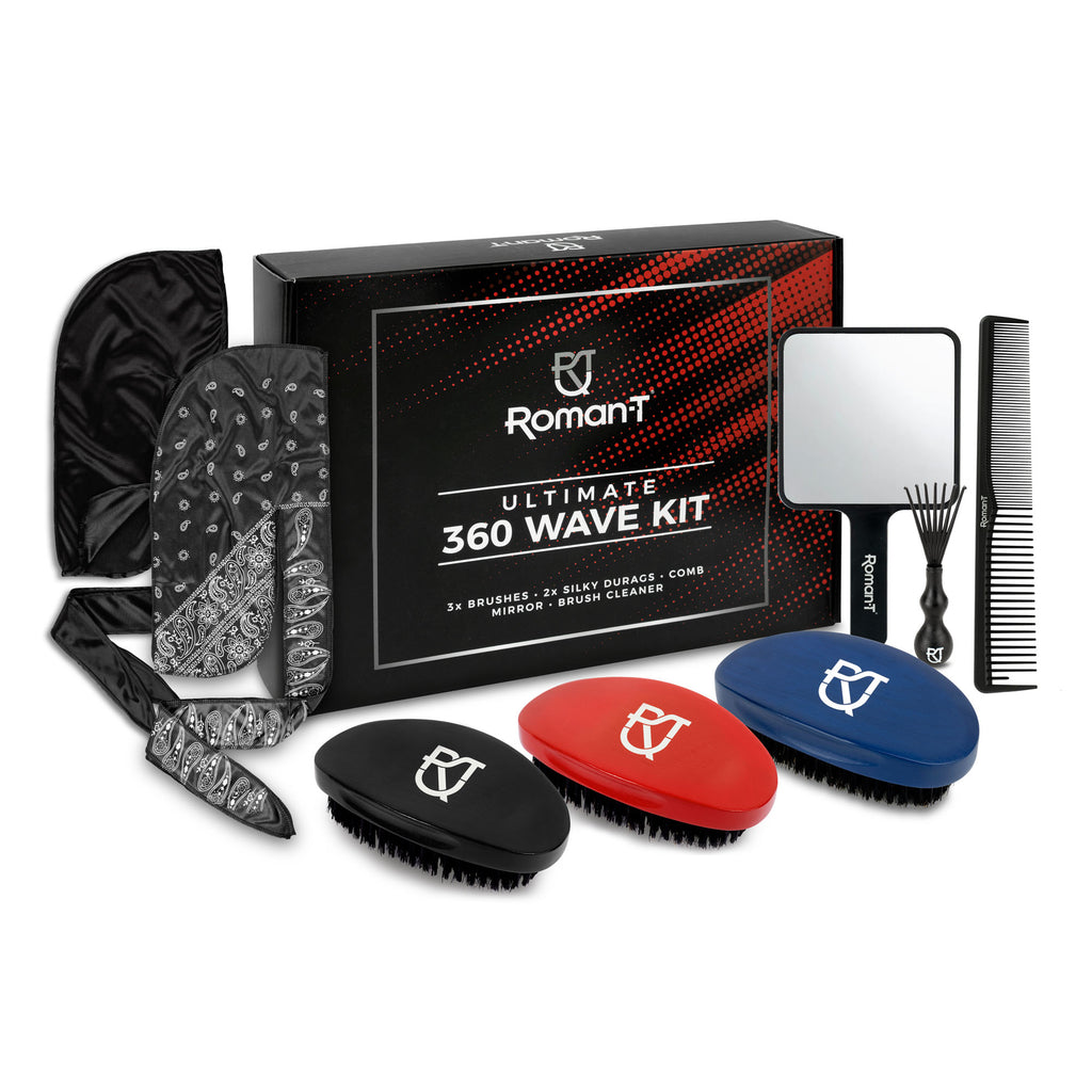 Wave Kit 8-in-1 360 Wave Brush Kit for Men Women Grooming