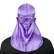 Roman-T Premium Silky Satin Durag - Headwrap - Long, Wide Tails (Purple)