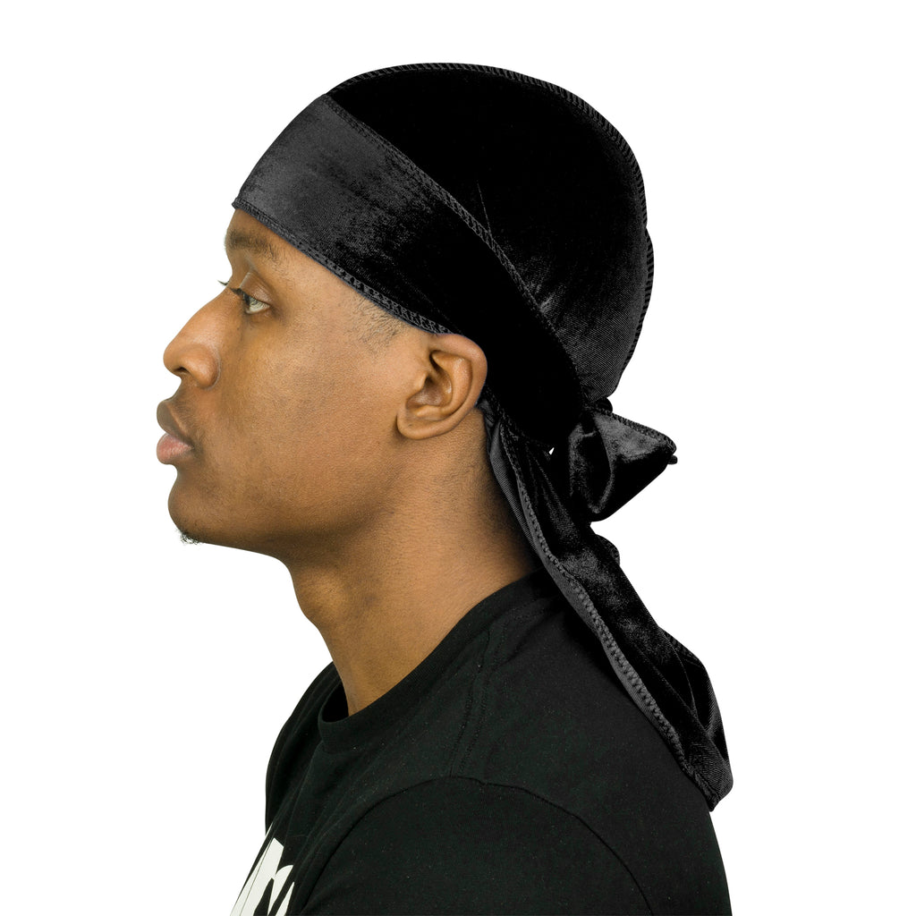 Roman-T Premium Silky Satin Durag - Headwrap - Long, Wide Tails