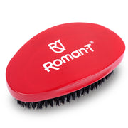 Roman-T Hard 360 Wave Brush with Contoured Wood Base - Red