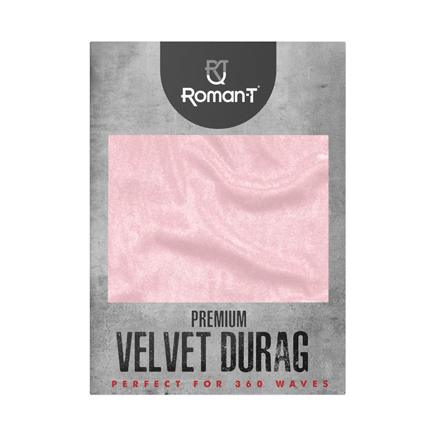 Roman-T Premium Velvet Durag - Long and Wide Tails - Pink