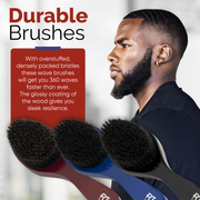 Roman-T Men's 360 Wave Brush Kit – Wave Brush set for 360 Waves – Three Handle Wave Brushes, Soft, Medium & Hard - Grooming Kit for 360 Waves - Gift Set