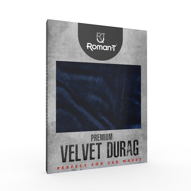 Roman-T Premium Velvet Durag - Long and Wide Tails - Nevy